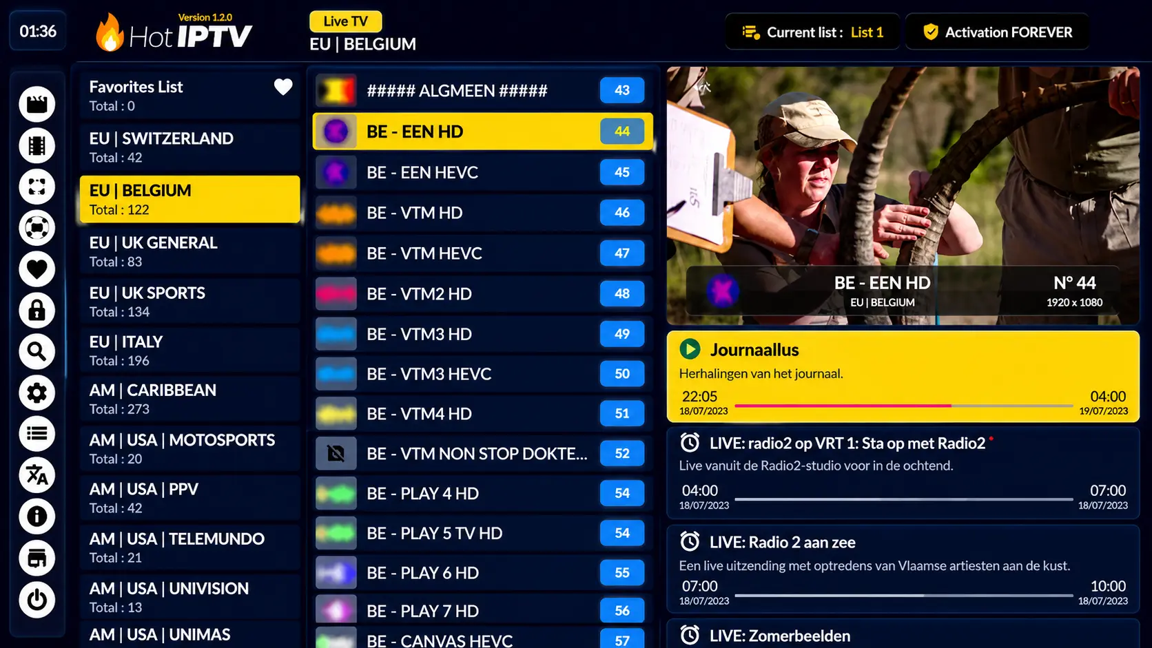 HOT IPTV app on Smart TV
