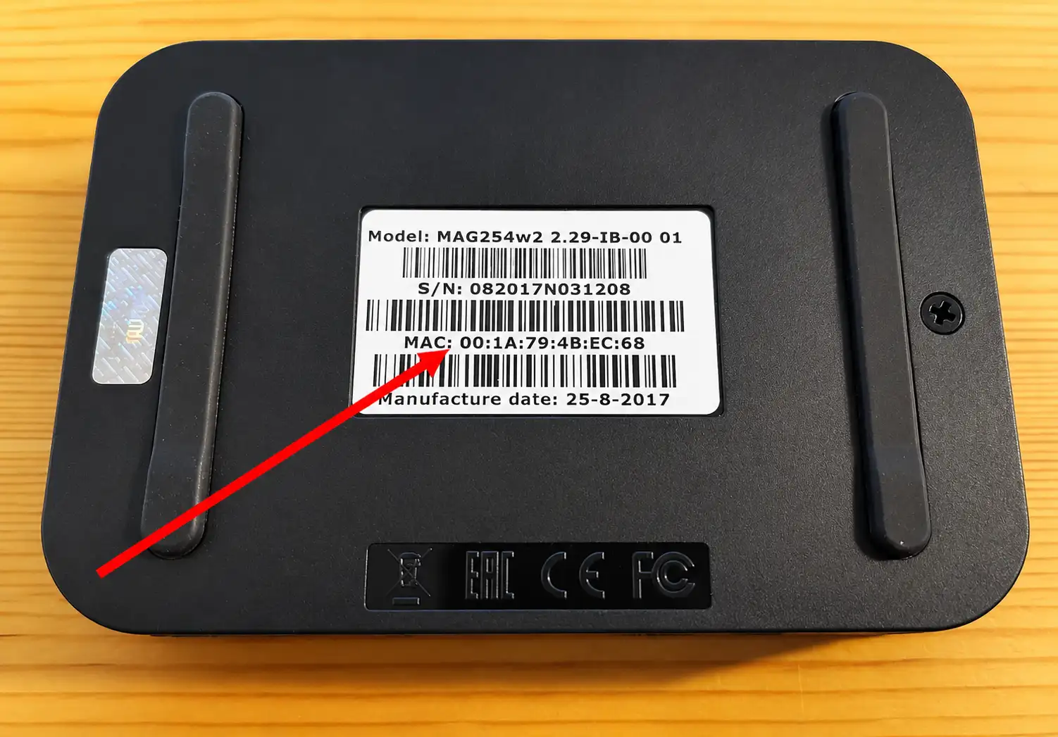 MAG box MAC address location