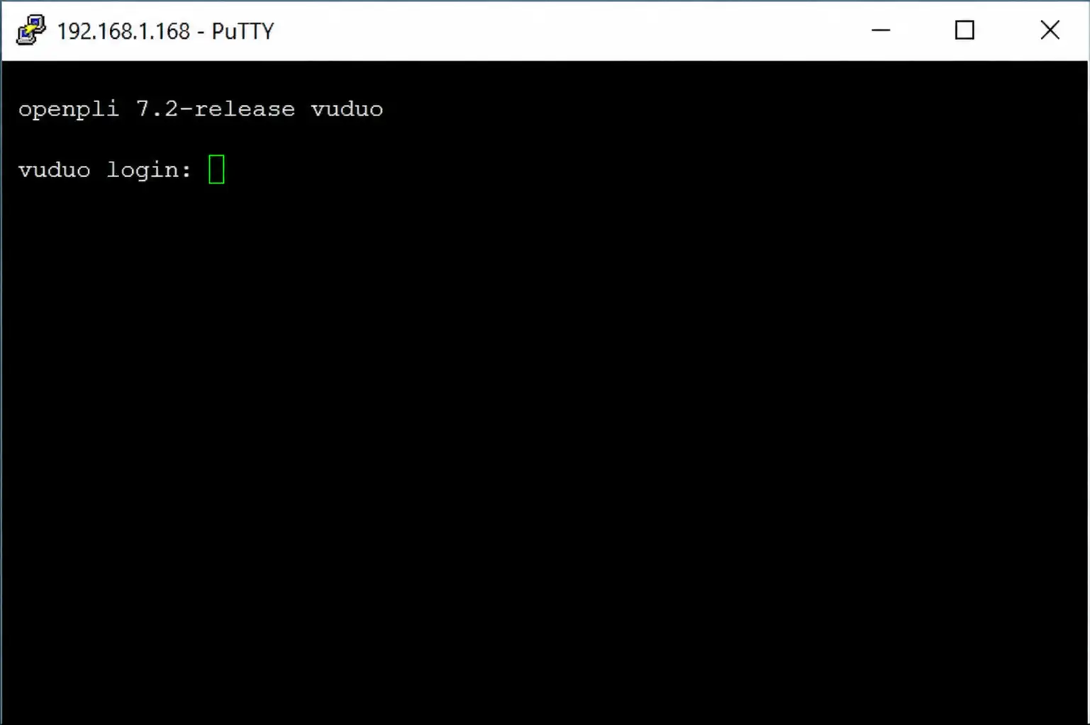 Login to Enigma2 device using PuTTY terminal