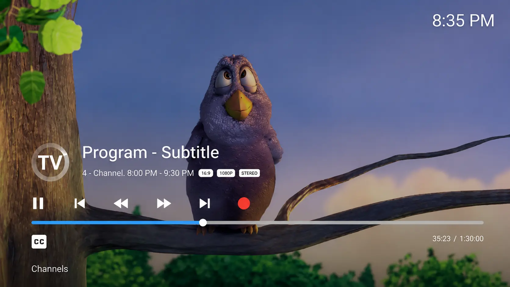 Sparkle TV IPTV player interface on Google TV