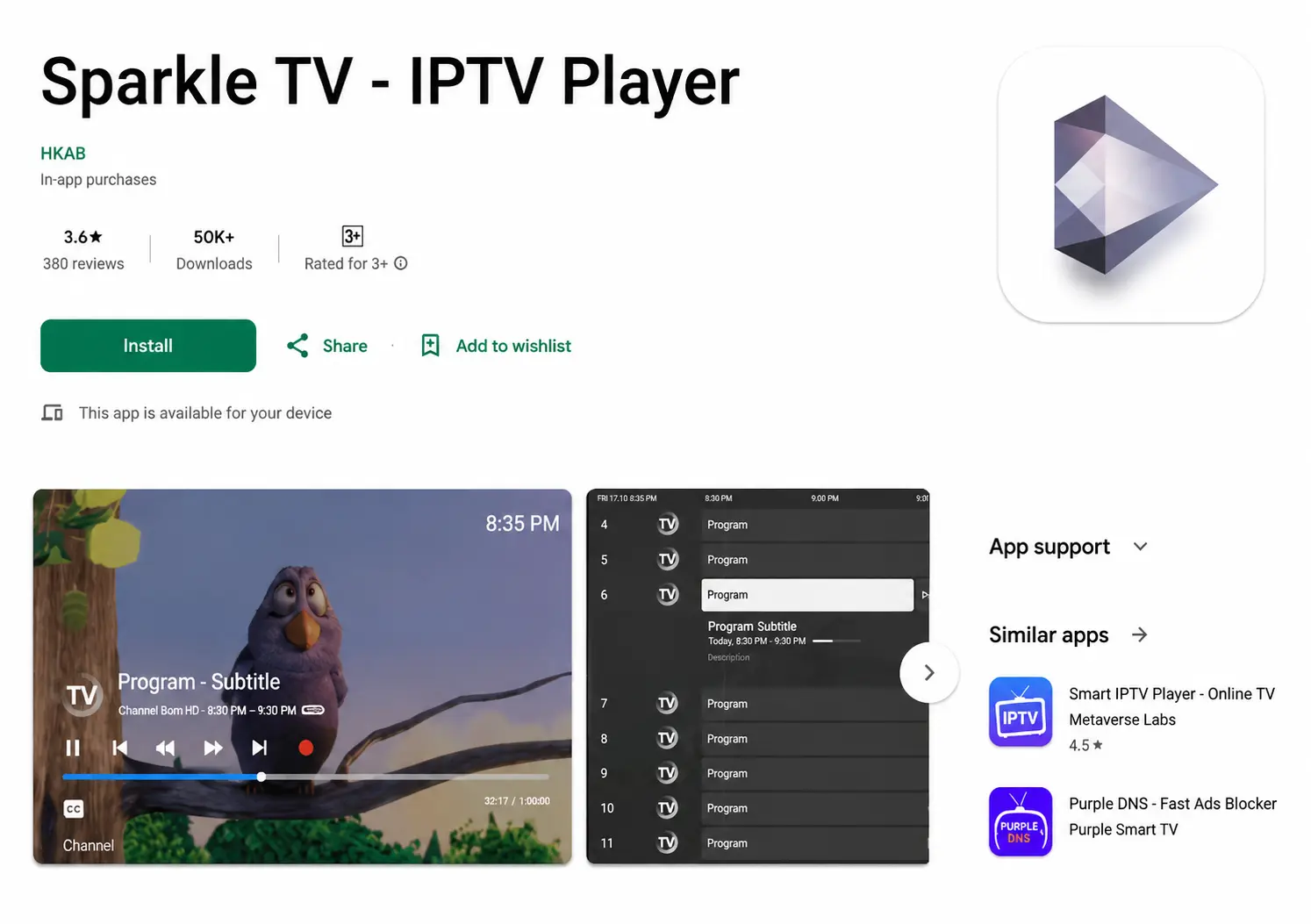 Sparkle TV IPTV Player for Google TV and Chromecast
